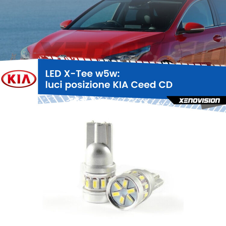 <strong>LED luci posizione per KIA Ceed</strong> CD 2018in poi. Lampade <strong>W5W</strong> modello X-Tee Xenovision top di gamma.