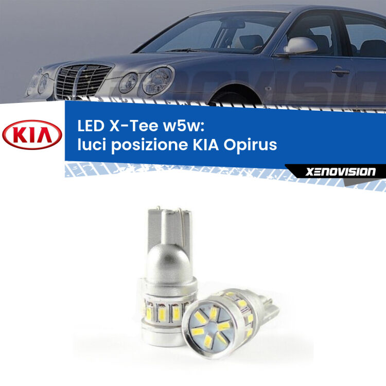 <strong>LED luci posizione per KIA Opirus</strong>  2003-2011. Lampade <strong>W5W</strong> modello X-Tee Xenovision top di gamma.