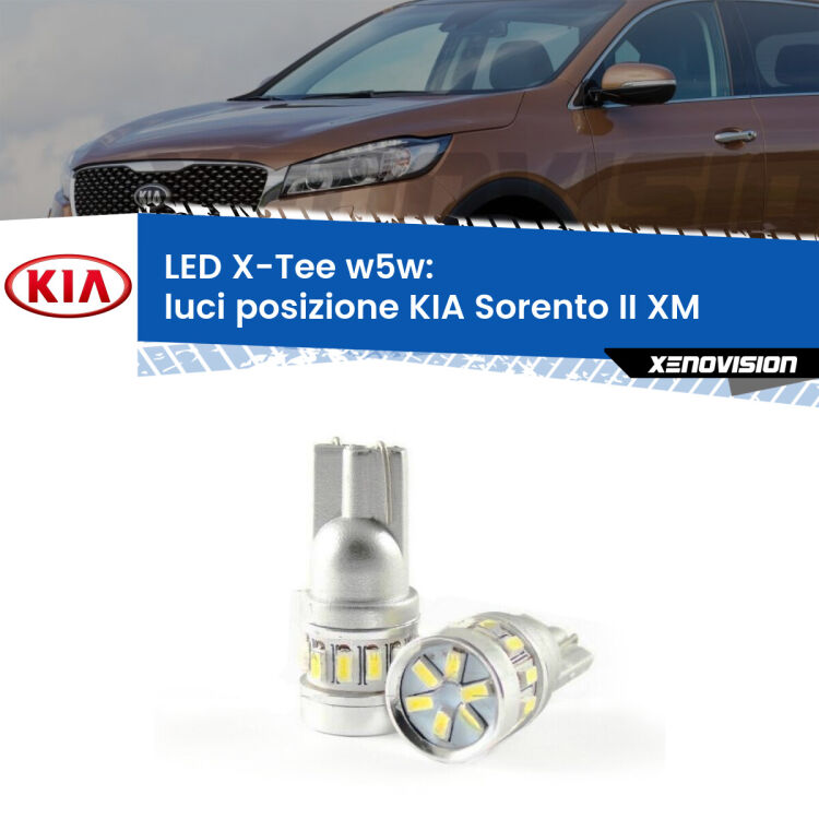 <strong>LED luci posizione per KIA Sorento II</strong> XM 2009-2012. Lampade <strong>W5W</strong> modello X-Tee Xenovision top di gamma.