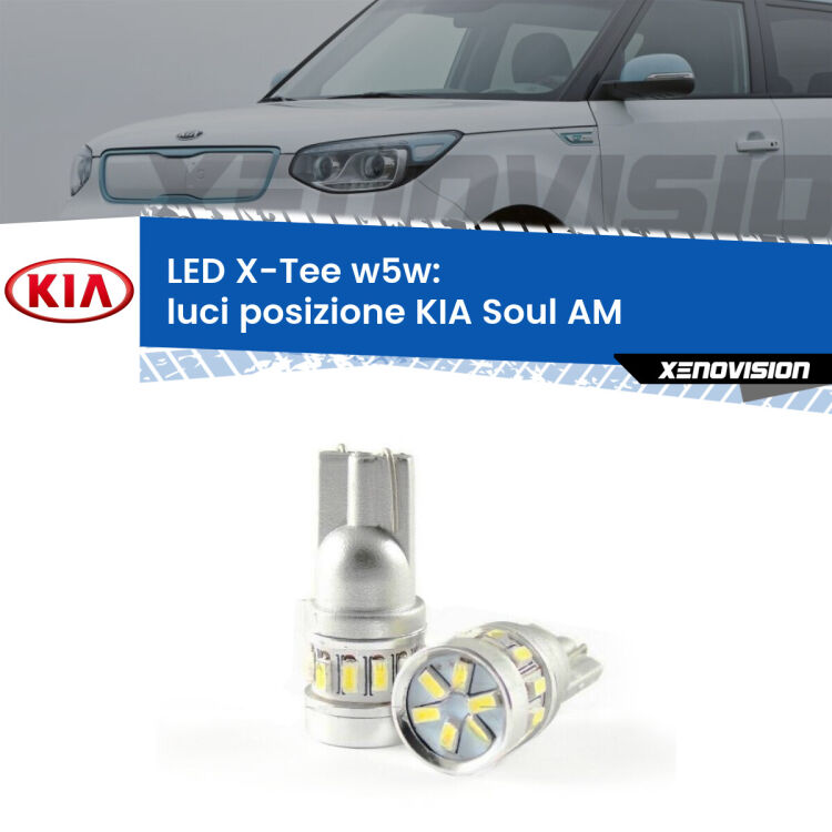 <strong>LED luci posizione per KIA Soul</strong> AM 2009-2011. Lampade <strong>W5W</strong> modello X-Tee Xenovision top di gamma.