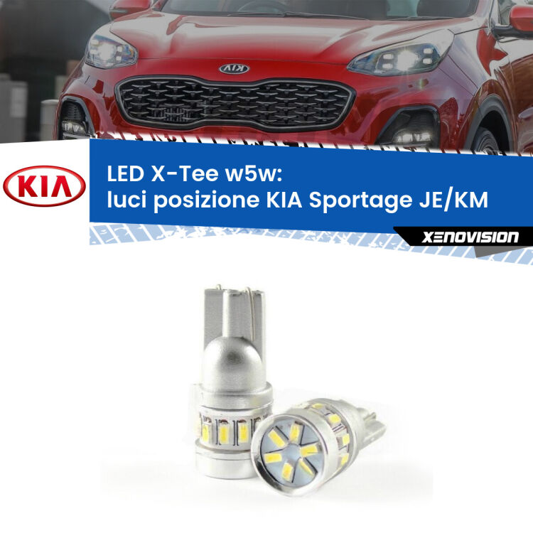 <strong>LED luci posizione per KIA Sportage</strong> JE/KM 2004-2009. Lampade <strong>W5W</strong> modello X-Tee Xenovision top di gamma.