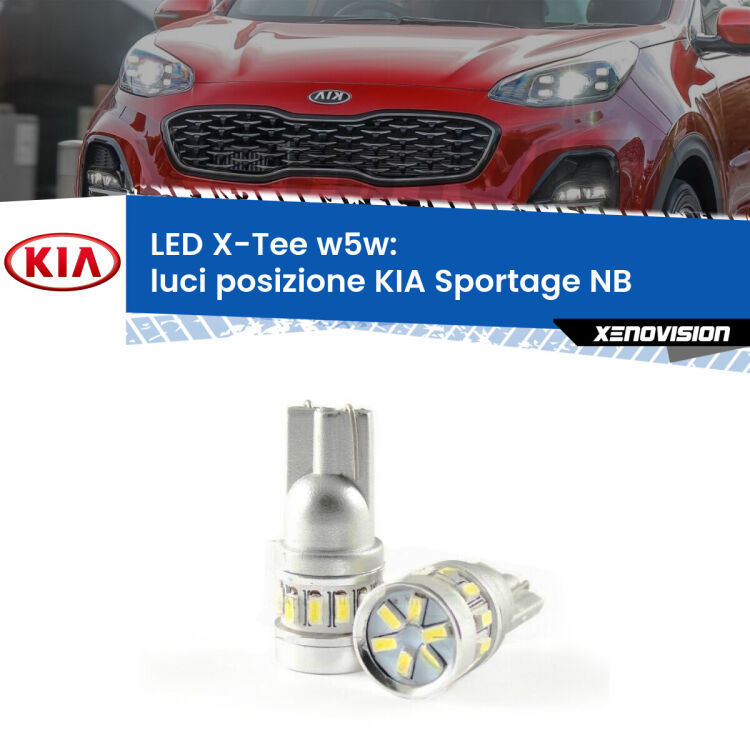 <strong>LED luci posizione per KIA Sportage</strong> NB 1993-2003. Lampade <strong>W5W</strong> modello X-Tee Xenovision top di gamma.