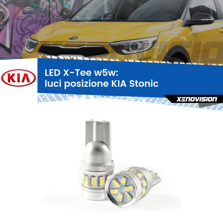 <strong>LED luci posizione per KIA Stonic</strong>  a parabola singola. Lampade <strong>W5W</strong> modello X-Tee Xenovision top di gamma.