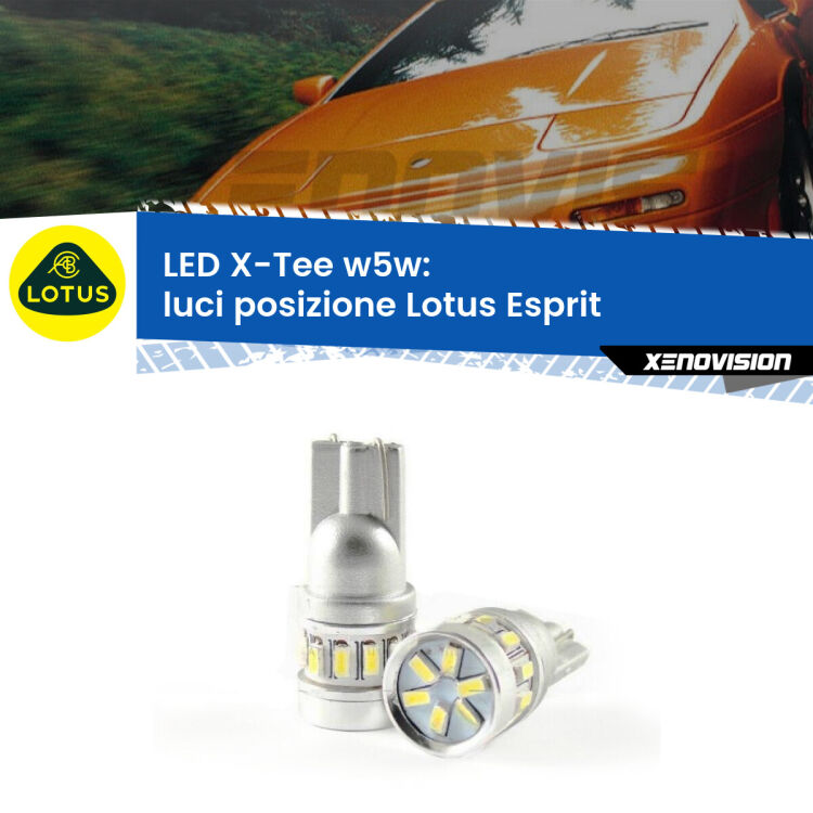 <strong>LED luci posizione per Lotus Esprit</strong>  1989-2003. Lampade <strong>W5W</strong> modello X-Tee Xenovision top di gamma.