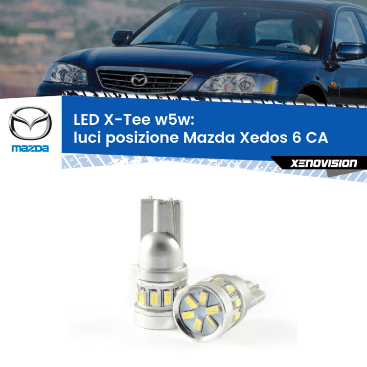 <strong>LED luci posizione per Mazda Xedos 6</strong> CA 1992-1999. Lampade <strong>W5W</strong> modello X-Tee Xenovision top di gamma.