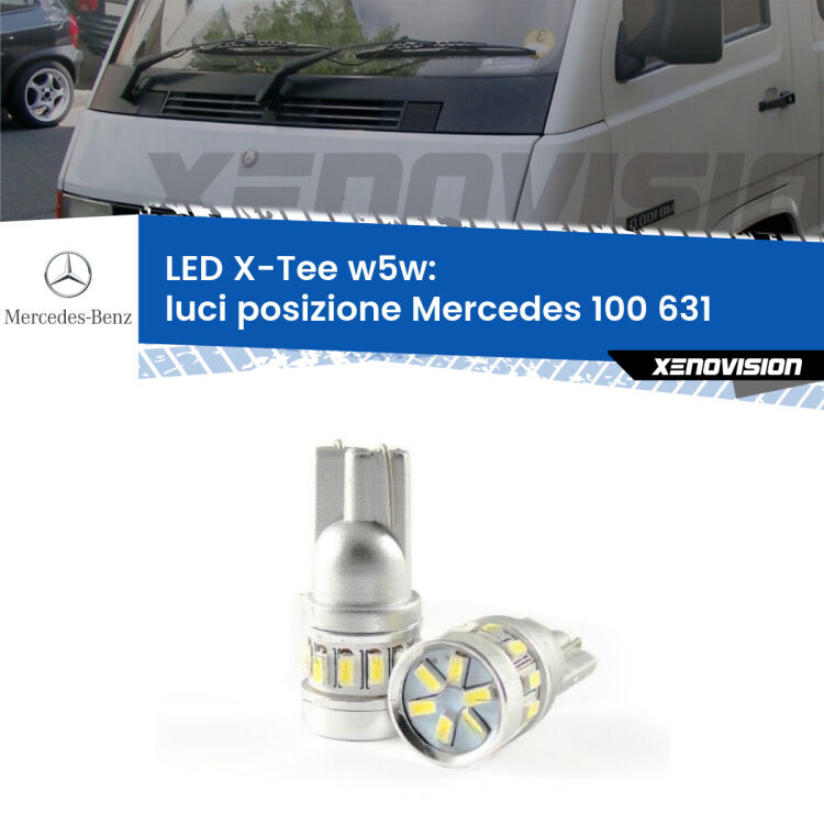 <strong>LED luci posizione per Mercedes 100</strong> 631 restyling. Lampade <strong>W5W</strong> modello X-Tee Xenovision top di gamma.