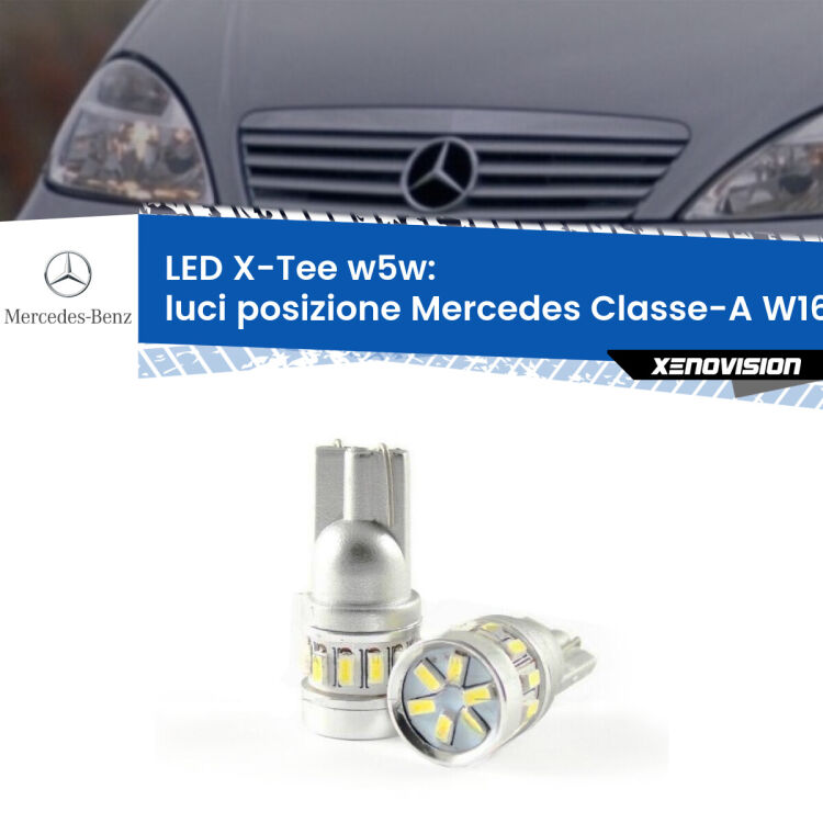 <strong>LED luci posizione per Mercedes Classe-A</strong> W168 1997-2004. Lampade <strong>W5W</strong> modello X-Tee Xenovision top di gamma.