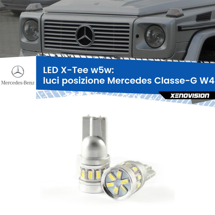 <strong>LED luci posizione per Mercedes Classe-G</strong> W463 1991-2004. Lampade <strong>W5W</strong> modello X-Tee Xenovision top di gamma.