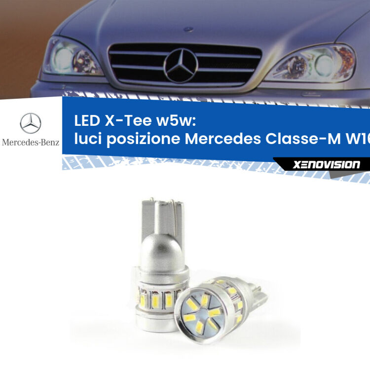 <strong>LED luci posizione per Mercedes Classe-M</strong> W163 1998-2005. Lampade <strong>W5W</strong> modello X-Tee Xenovision top di gamma.