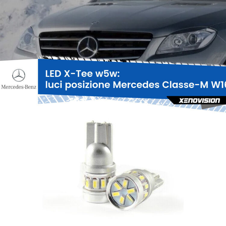 <strong>LED luci posizione per Mercedes Classe-M</strong> W166 2011-2015. Lampade <strong>W5W</strong> modello X-Tee Xenovision top di gamma.