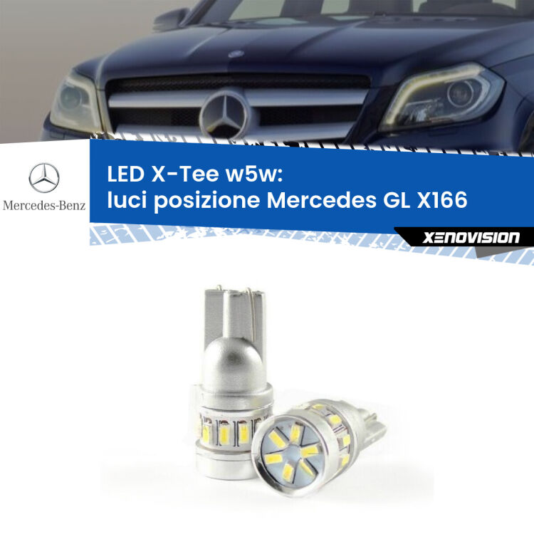 <strong>LED luci posizione per Mercedes GL</strong> X166 2012-2015. Lampade <strong>W5W</strong> modello X-Tee Xenovision top di gamma.