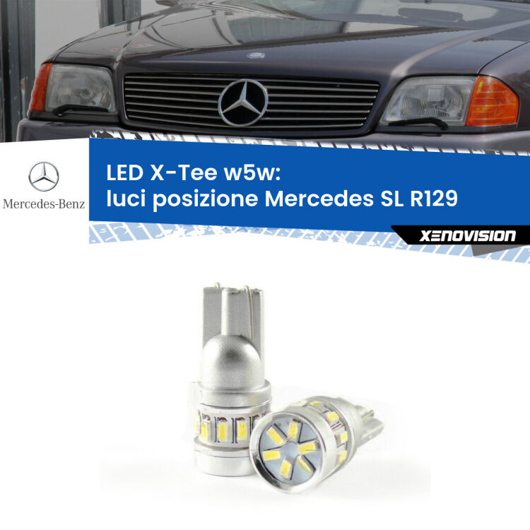 <strong>LED luci posizione per Mercedes SL</strong> R129 1989-2001. Lampade <strong>W5W</strong> modello X-Tee Xenovision top di gamma.