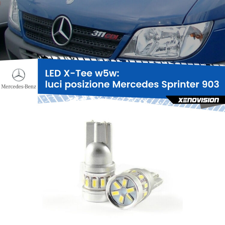 <strong>LED luci posizione per Mercedes Sprinter</strong> 903 1995-2006. Lampade <strong>W5W</strong> modello X-Tee Xenovision top di gamma.