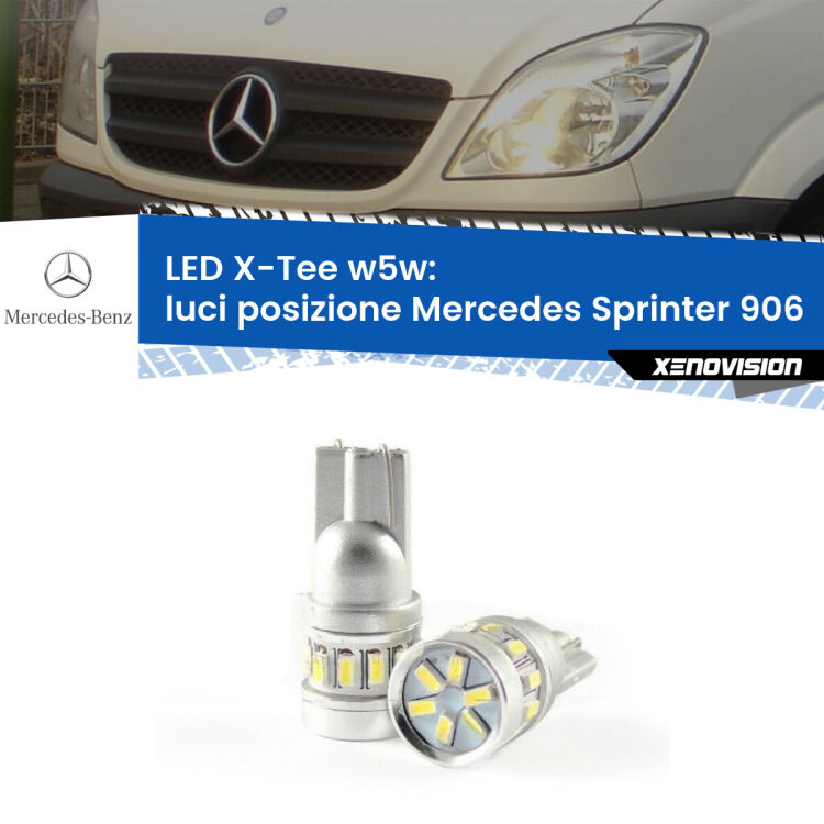 <strong>LED luci posizione per Mercedes Sprinter</strong> 906 2006-2012. Lampade <strong>W5W</strong> modello X-Tee Xenovision top di gamma.