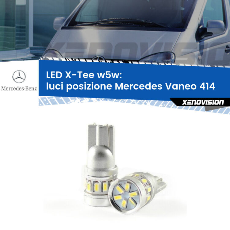 <strong>LED luci posizione per Mercedes Vaneo</strong> 414 2002-2005. Lampade <strong>W5W</strong> modello X-Tee Xenovision top di gamma.