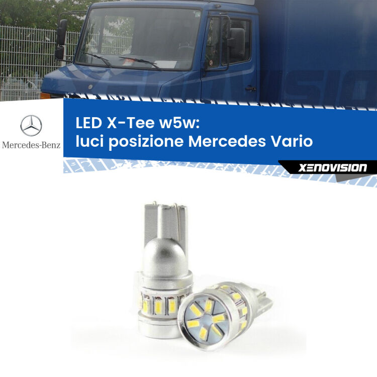 <strong>LED luci posizione per Mercedes Vario</strong>  1996-2013. Lampade <strong>W5W</strong> modello X-Tee Xenovision top di gamma.