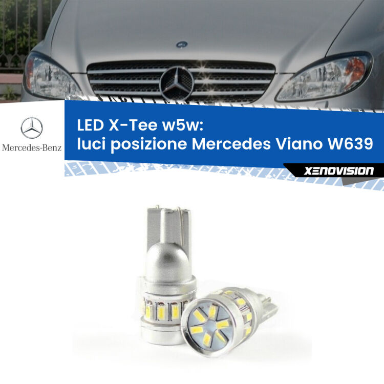 <strong>LED luci posizione per Mercedes Viano</strong> W639 2003-2007. Lampade <strong>W5W</strong> modello X-Tee Xenovision top di gamma.