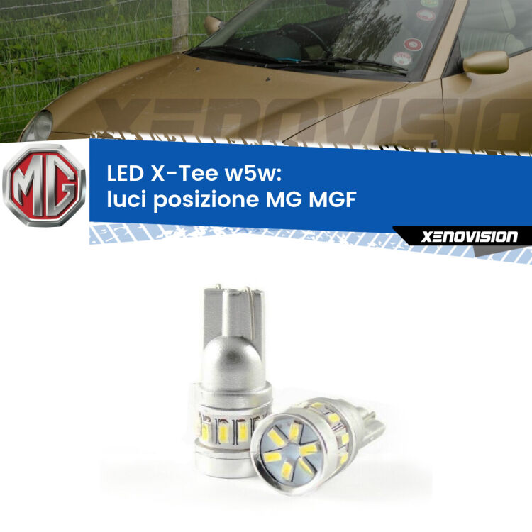 <strong>LED luci posizione per MG MGF</strong>  1995-2002. Lampade <strong>W5W</strong> modello X-Tee Xenovision top di gamma.