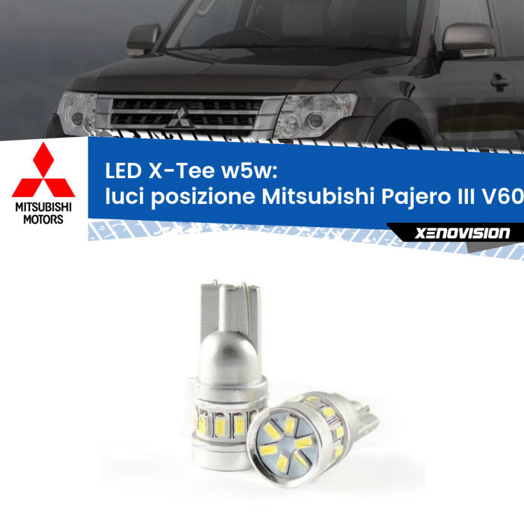 <strong>LED luci posizione per Mitsubishi Pajero III</strong> V60 2000-2007. Lampade <strong>W5W</strong> modello X-Tee Xenovision top di gamma.