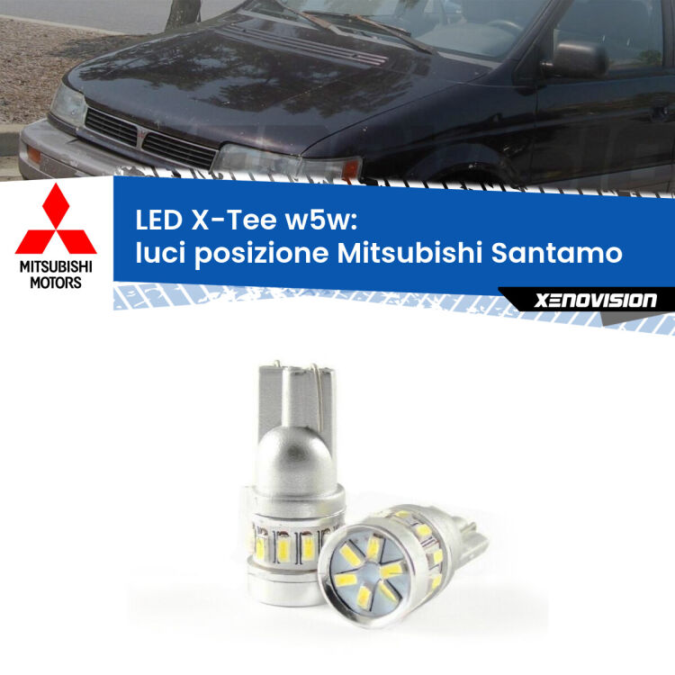 <strong>LED luci posizione per Mitsubishi Santamo</strong>  1999-2004. Lampade <strong>W5W</strong> modello X-Tee Xenovision top di gamma.