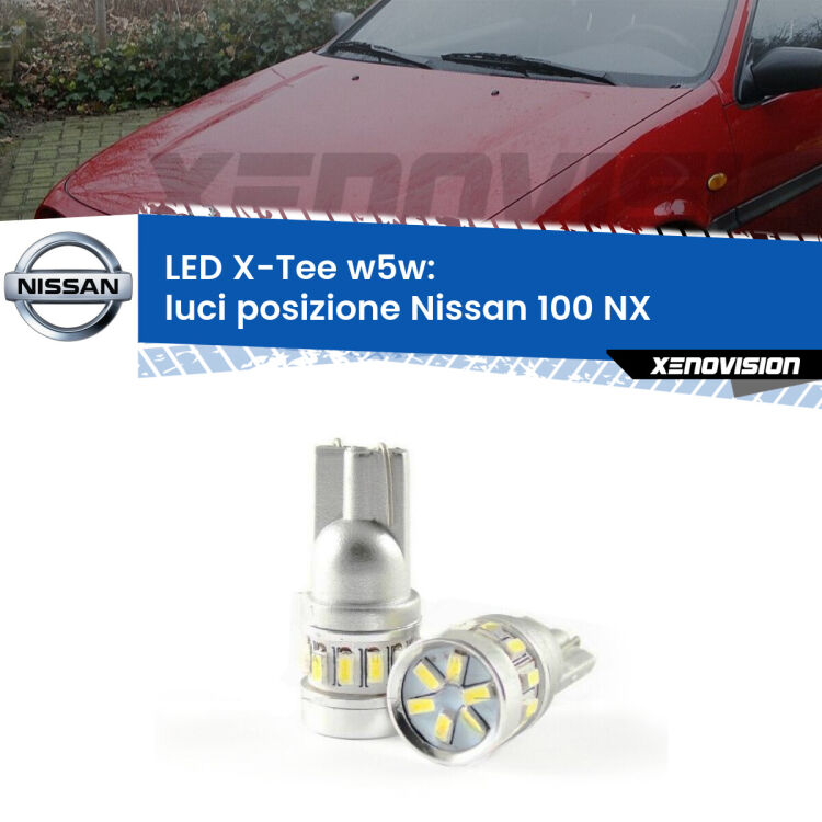 <strong>LED luci posizione per Nissan 100 NX</strong>  1990-1994. Lampade <strong>W5W</strong> modello X-Tee Xenovision top di gamma.