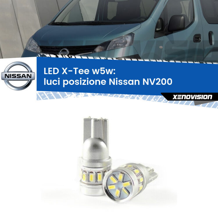 <strong>LED luci posizione per Nissan NV200</strong>  2010-2019. Lampade <strong>W5W</strong> modello X-Tee Xenovision top di gamma.