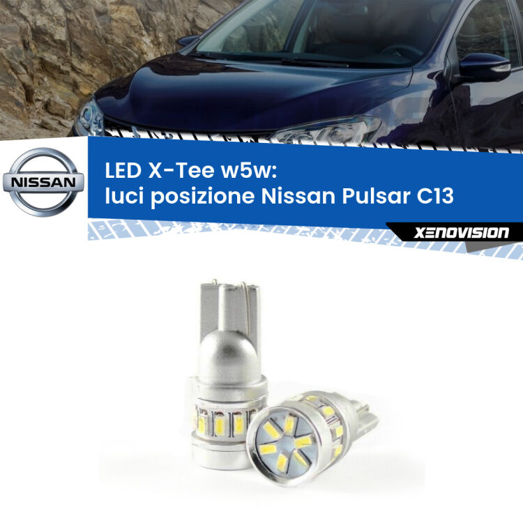 <strong>LED luci posizione per Nissan Pulsar</strong> C13 2014-2018. Lampade <strong>W5W</strong> modello X-Tee Xenovision top di gamma.