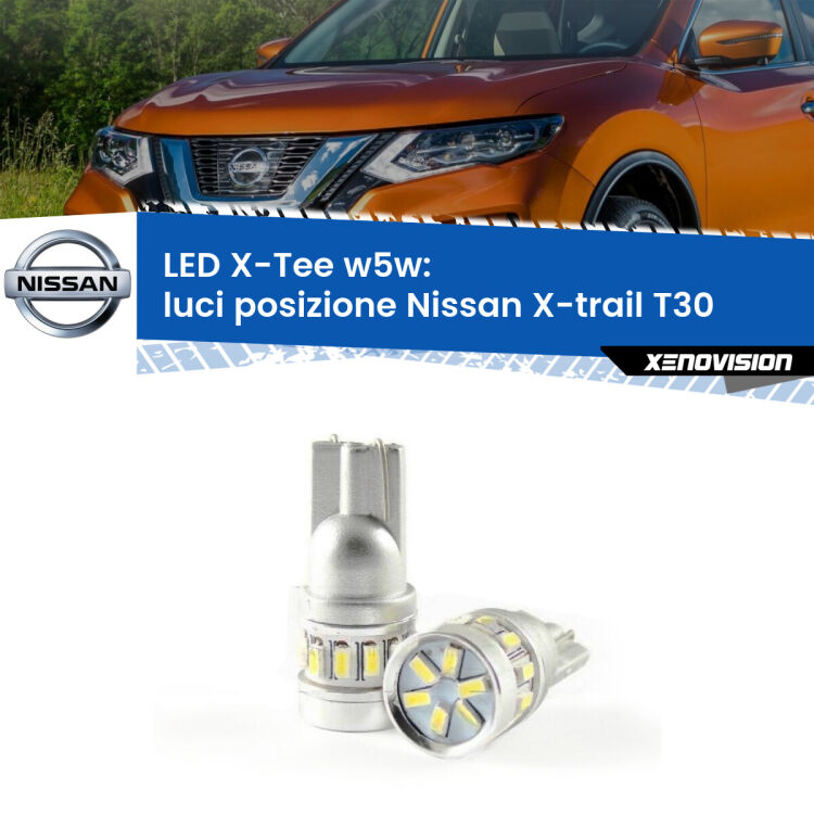 <strong>LED luci posizione per Nissan X-trail</strong> T30 2001-2007. Lampade <strong>W5W</strong> modello X-Tee Xenovision top di gamma.