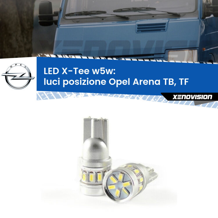 <strong>LED luci posizione per Opel Arena</strong> TB, TF 1998-2001. Lampade <strong>W5W</strong> modello X-Tee Xenovision top di gamma.