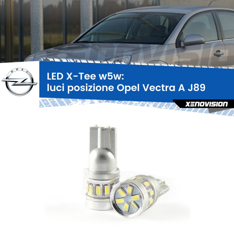 <strong>LED luci posizione per Opel Vectra A</strong> J89 1988-1995. Lampade <strong>W5W</strong> modello X-Tee Xenovision top di gamma.