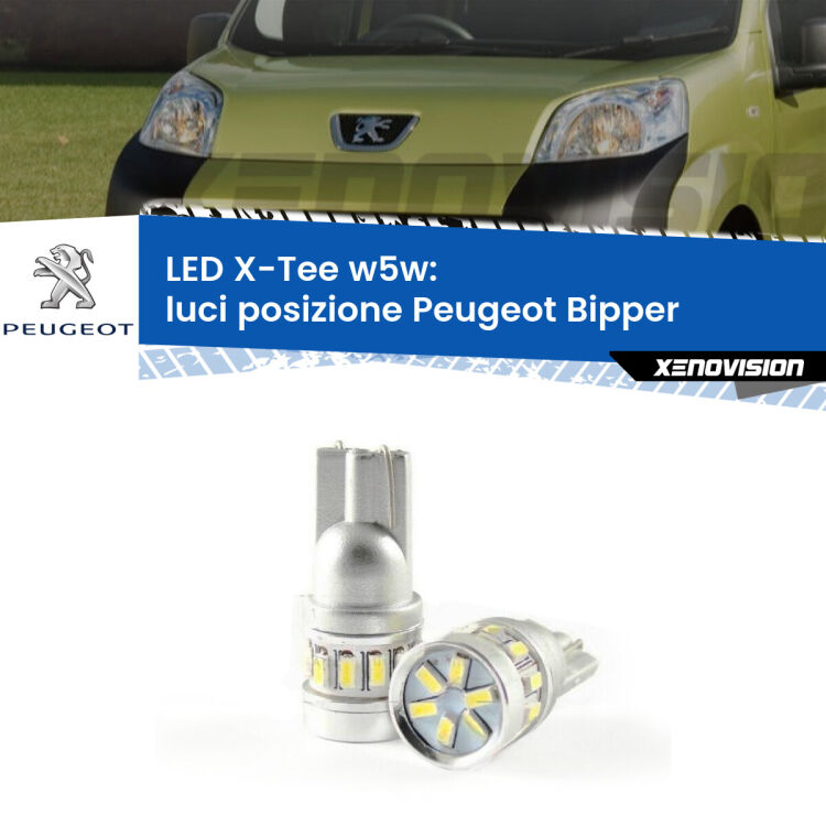 <strong>LED luci posizione per Peugeot Bipper</strong>  2008in poi. Lampade <strong>W5W</strong> modello X-Tee Xenovision top di gamma.