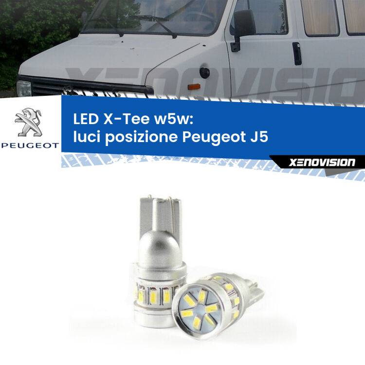 <strong>LED luci posizione per Peugeot J5</strong>  1990-1994. Lampade <strong>W5W</strong> modello X-Tee Xenovision top di gamma.