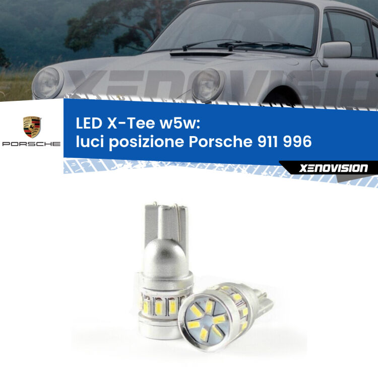 <strong>LED luci posizione per Porsche 911</strong> 996 1997-2001. Lampade <strong>W5W</strong> modello X-Tee Xenovision top di gamma.