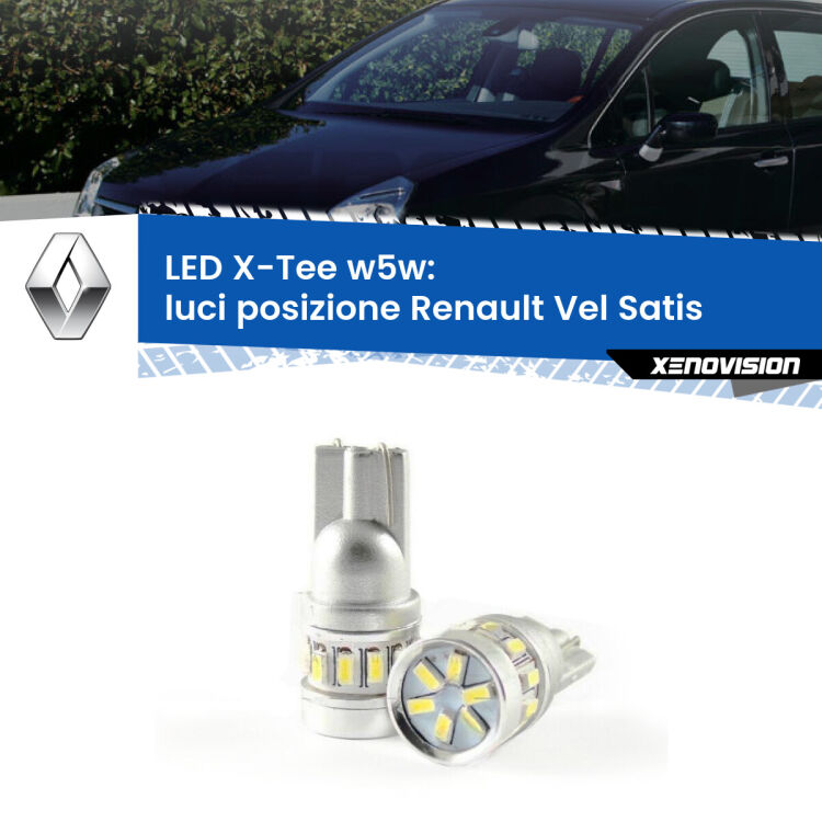 <strong>LED luci posizione per Renault Vel Satis</strong>  2002-2010. Lampade <strong>W5W</strong> modello X-Tee Xenovision top di gamma.