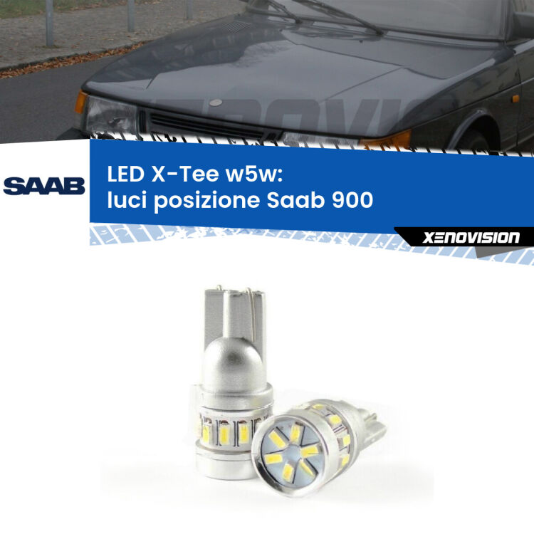 <strong>LED luci posizione per Saab 900</strong>  1993-1998. Lampade <strong>W5W</strong> modello X-Tee Xenovision top di gamma.