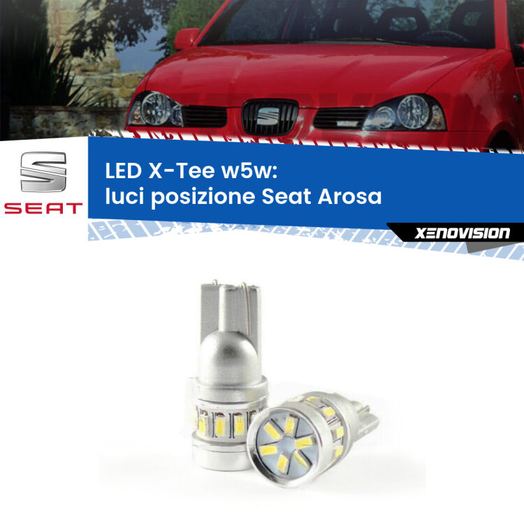 <strong>LED luci posizione per Seat Arosa</strong>  1997-2004. Lampade <strong>W5W</strong> modello X-Tee Xenovision top di gamma.