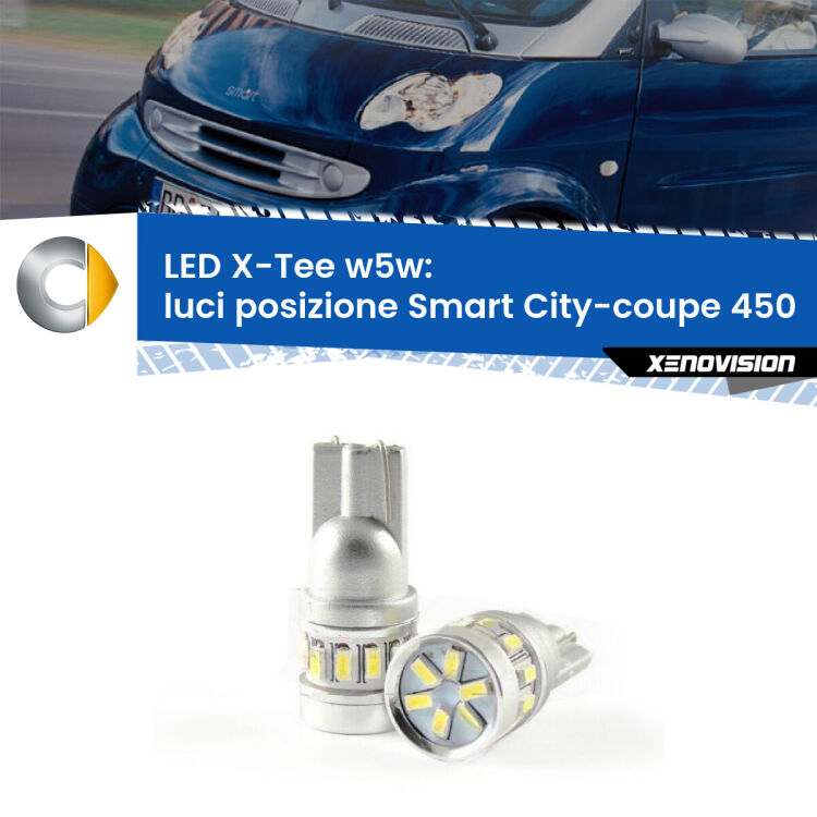 <strong>LED luci posizione per Smart City-coupe</strong> 450 1998-2004. Lampade <strong>W5W</strong> modello X-Tee Xenovision top di gamma.