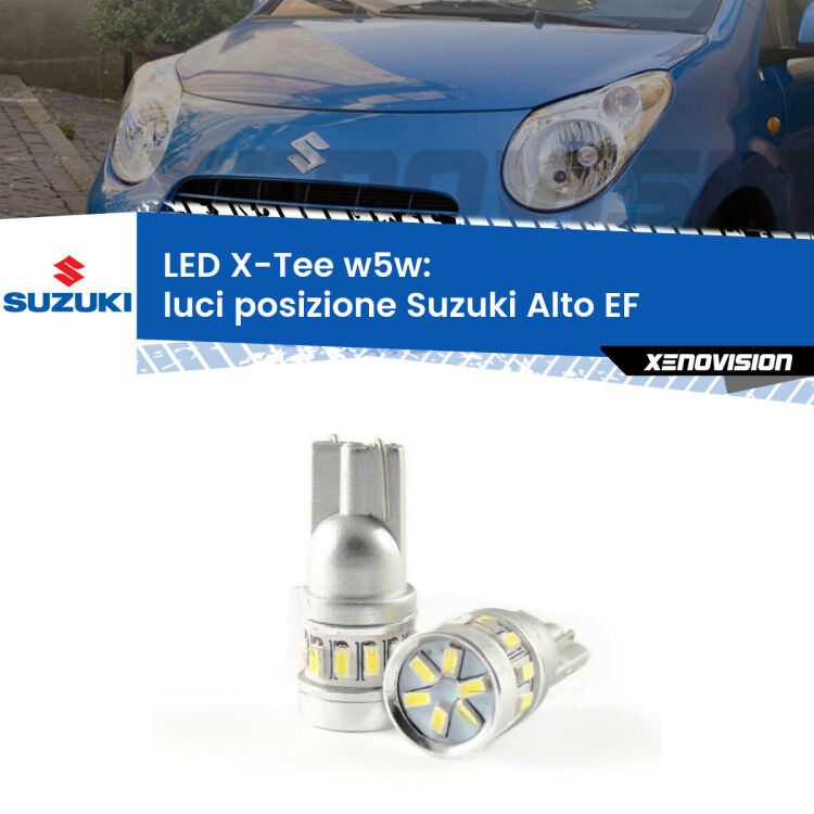 <strong>LED luci posizione per Suzuki Alto</strong> EF 1994-2002. Lampade <strong>W5W</strong> modello X-Tee Xenovision top di gamma.