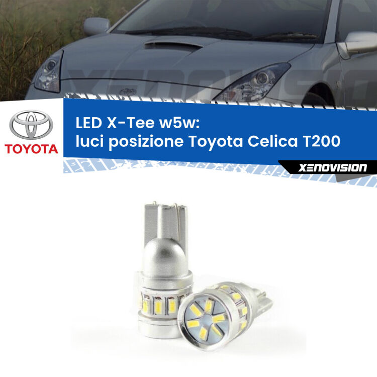 <strong>LED luci posizione per Toyota Celica</strong> T200 1993-1999. Lampade <strong>W5W</strong> modello X-Tee Xenovision top di gamma.