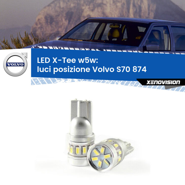 <strong>LED luci posizione per Volvo S70</strong> 874 1997-2000. Lampade <strong>W5W</strong> modello X-Tee Xenovision top di gamma.