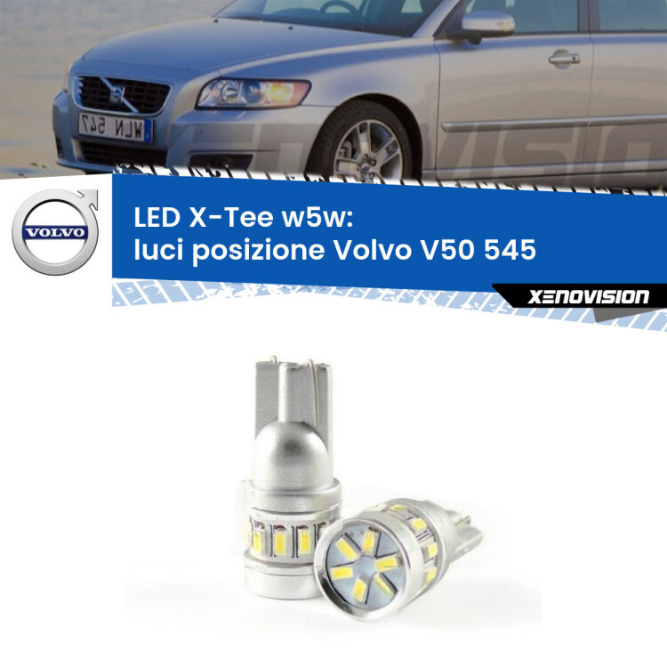 <strong>LED luci posizione per Volvo V50</strong> 545 2003-2012. Lampade <strong>W5W</strong> modello X-Tee Xenovision top di gamma.