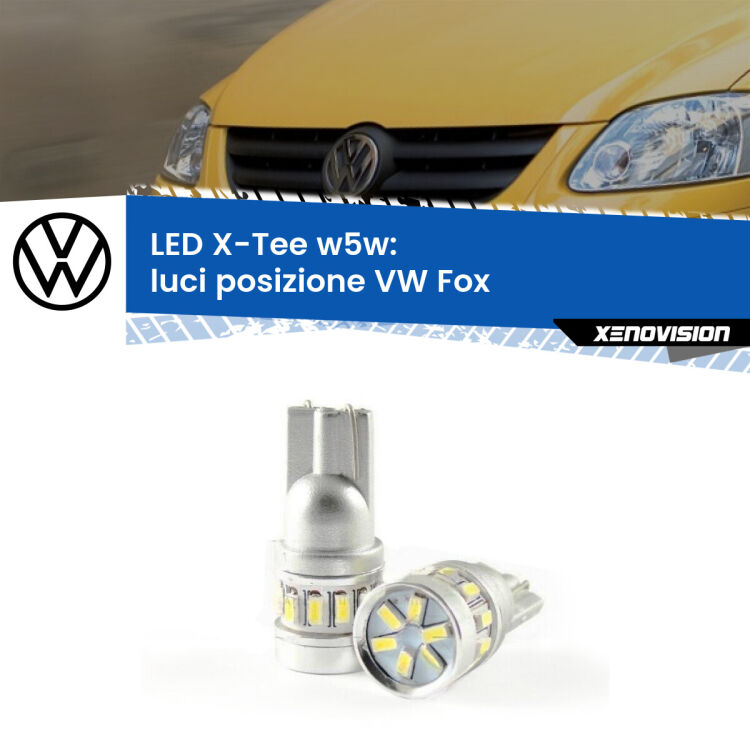 <strong>LED luci posizione per VW Fox</strong>  2003-2014. Lampade <strong>W5W</strong> modello X-Tee Xenovision top di gamma.