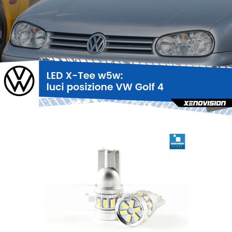 <strong>LED luci posizione per VW Golf 4</strong>  1997-2005. Lampade <strong>W5W</strong> modello X-Tee Xenovision top di gamma.