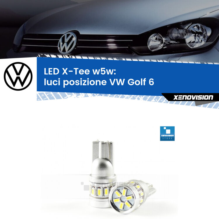 <strong>LED luci posizione per VW Golf 6</strong>  2008-2011. Lampade <strong>W5W</strong> modello X-Tee Xenovision top di gamma.