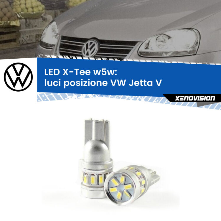 <strong>LED luci posizione per VW Jetta</strong> V 2005-2010. Lampade <strong>W5W</strong> modello X-Tee Xenovision top di gamma.