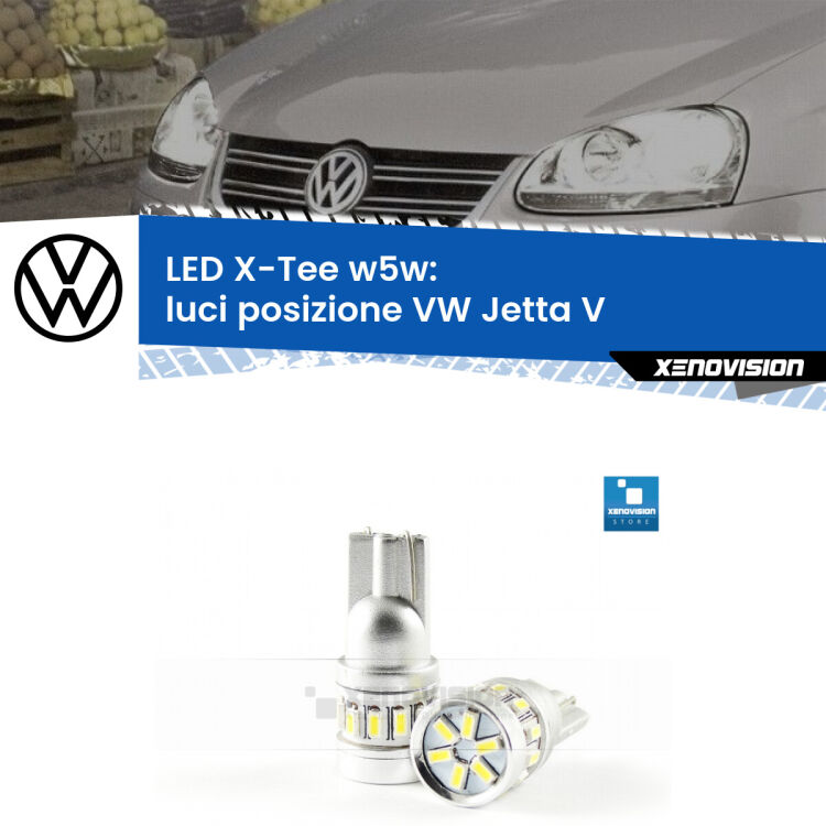 <strong>LED luci posizione per VW Jetta</strong> V 2005-2010. Lampade <strong>W5W</strong> modello X-Tee Xenovision top di gamma.