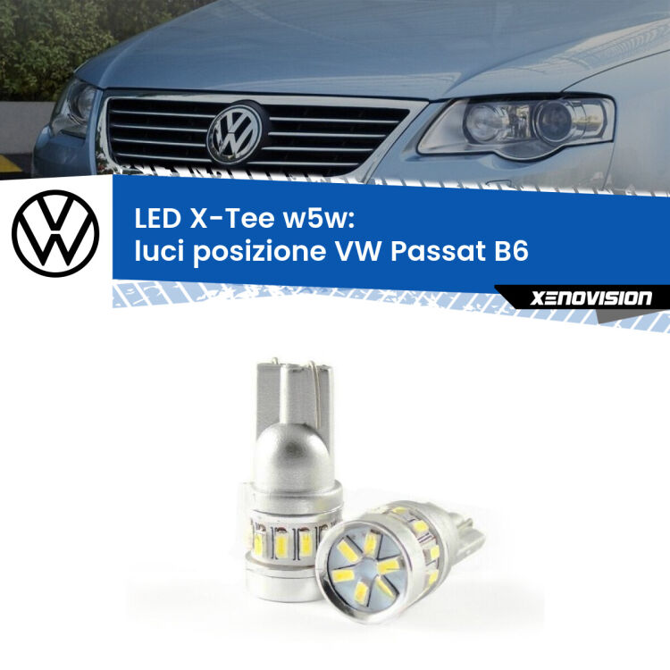 <strong>LED luci posizione per VW Passat</strong> B6 2005-2010. Lampade <strong>W5W</strong> modello X-Tee Xenovision top di gamma.