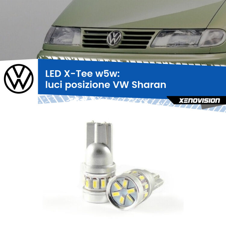 <strong>LED luci posizione per VW Sharan</strong>  1995-2010. Lampade <strong>W5W</strong> modello X-Tee Xenovision top di gamma.