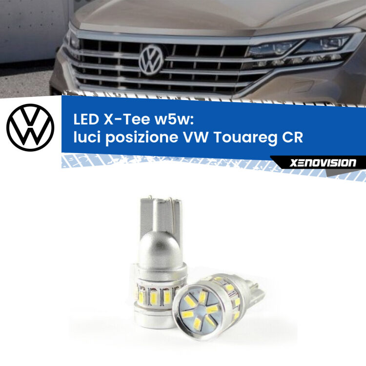 <strong>LED luci posizione per VW Touareg</strong> CR 2018in poi. Lampade <strong>W5W</strong> modello X-Tee Xenovision top di gamma.