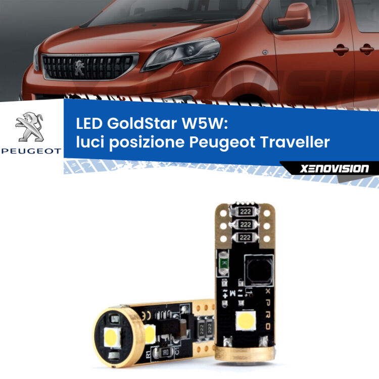 <strong>Luci posizione LED Peugeot Traveller</strong>  2016in poi: ottima luminosità a 360 gradi. Si inseriscono ovunque. Canbus, Top Quality.